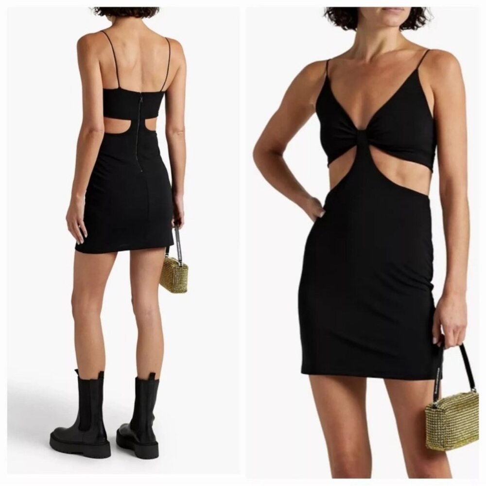 NWOT Alice + Olivia Havana Mini Cutout Dress in Black Size 14